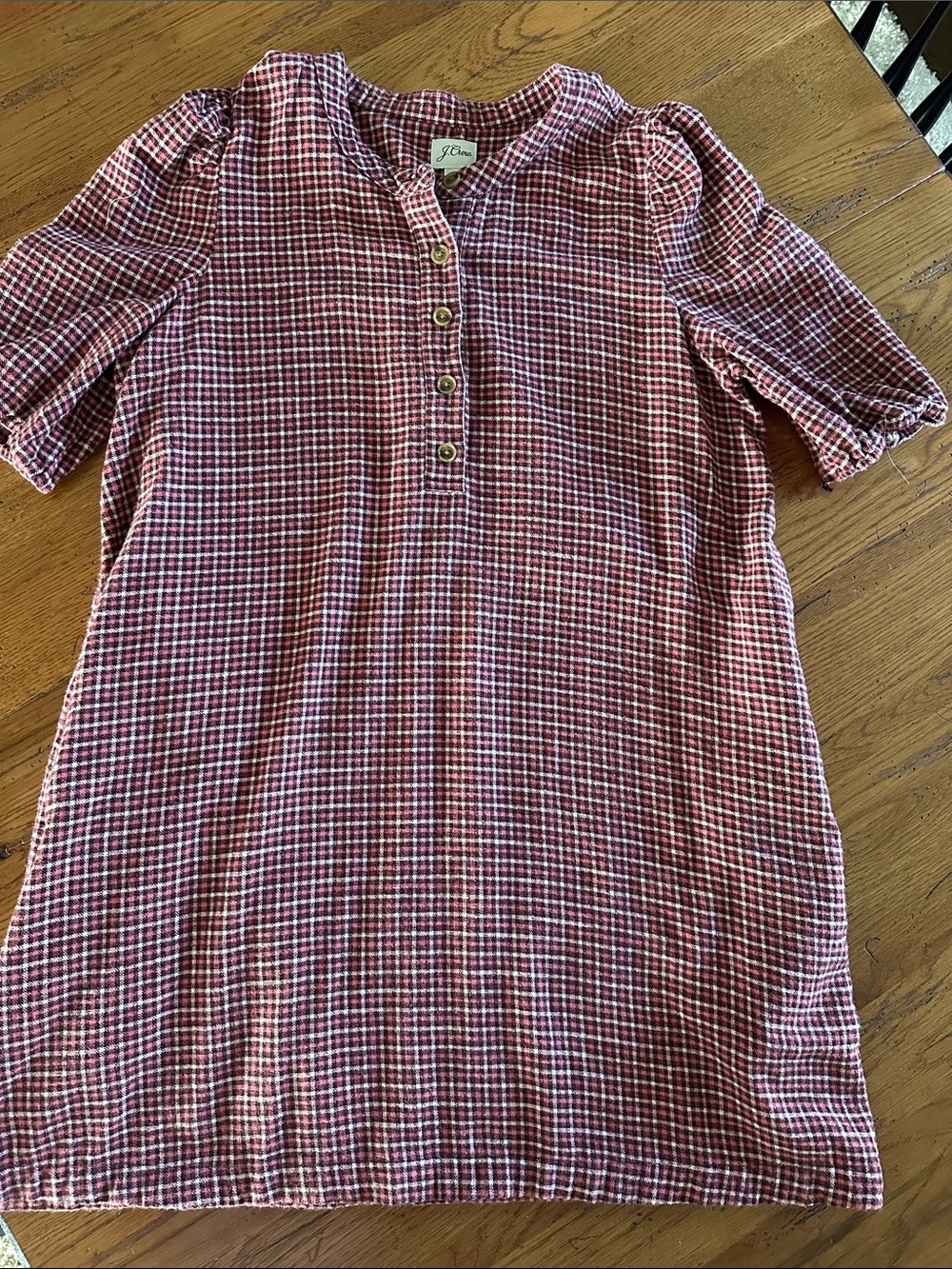J. Crew Popover Dress in Brushed Flannel Size Medium